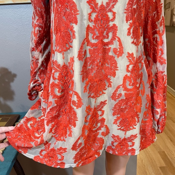 For Love & Lemons rust beige lace off shoulder dress - Picture 7 of 15